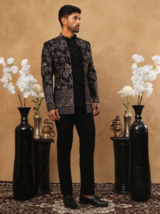 Men's Royal Heritage Elephant & Bird Embroidered Indo Western Set
