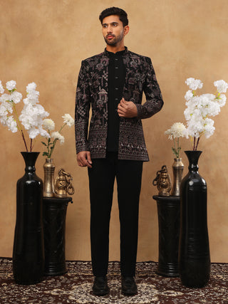 Men's Royal Heritage Elephant & Bird Embroidered Indo Western Set