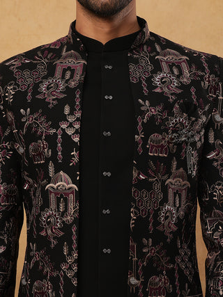 Men's Royal Heritage Elephant & Bird Embroidered Indo Western Set