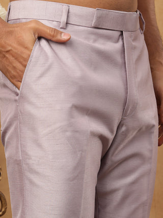 Men's Lavender Floral Embroidered Indo-Western Set