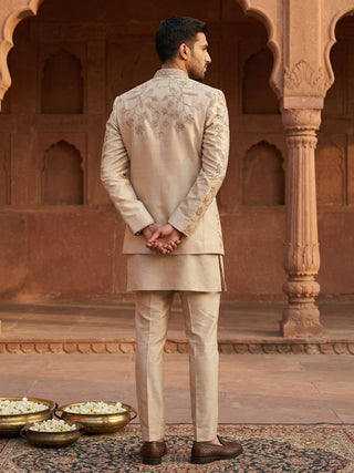 Men Embroidered Cotton Blend Indo-Western Set