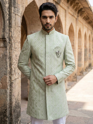 Jacquard Silk Sherwani Set