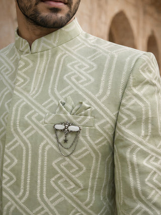Jacquard Silk Sherwani Set