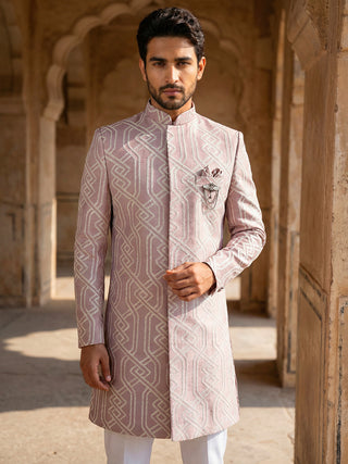 Jacquard Silk Sherwani Set