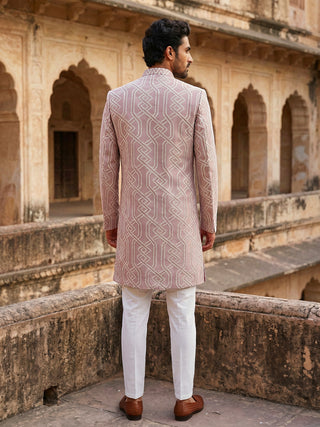 Jacquard Silk Sherwani Set