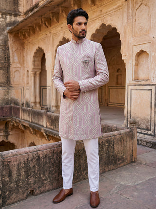 Jacquard Silk Sherwani Set