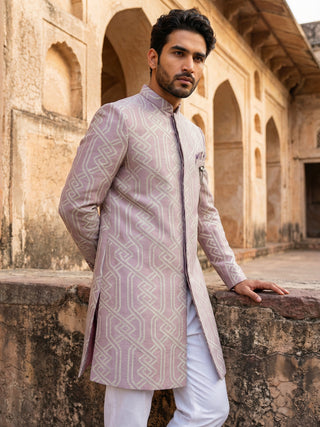 Jacquard Silk Sherwani Set