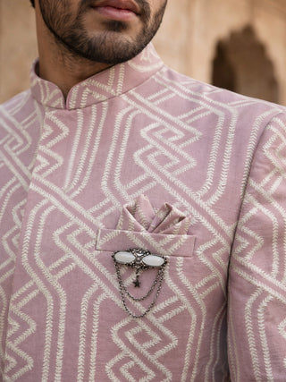 Jacquard Silk Sherwani Set