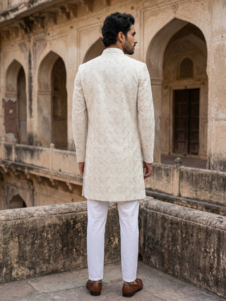 Jacquard Silk Sherwani Set