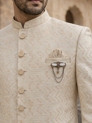 Jacquard Silk Sherwani Set