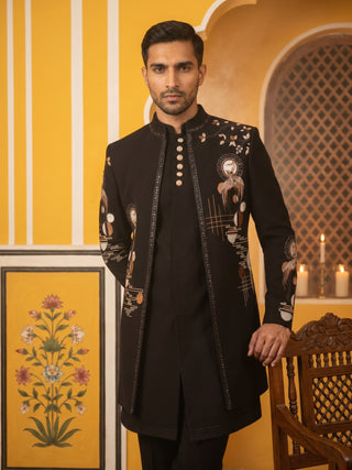 Japanese Fabric Embroidered Sherwani Set