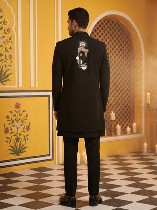 Japanese Fabric Embroidered Sherwani Set