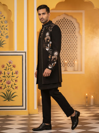 Japanese Fabric Embroidered Sherwani Set