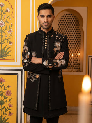 Japanese Fabric Embroidered Sherwani Set
