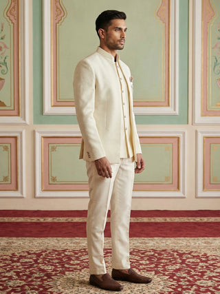 Cotton Blend Textured Indo-Western Set