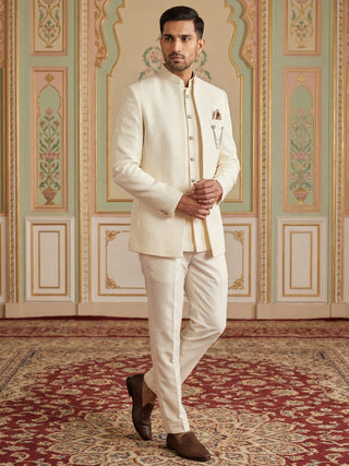 Cotton Blend Textured Indo-Western Set