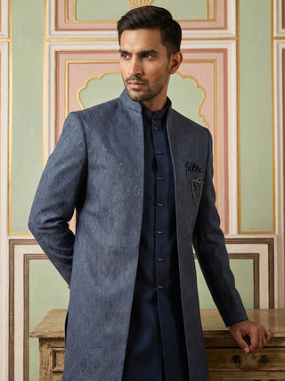 Designer Cotton Blend Sherwani Set