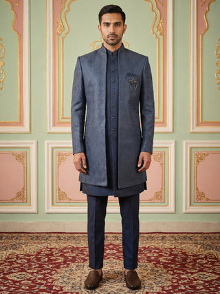 Designer Cotton Blend Sherwani Set