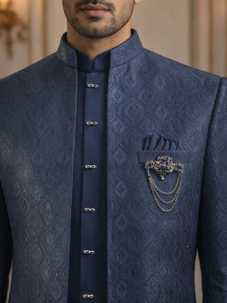 Designer Cotton Blend Sherwani Set