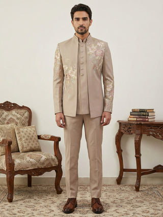 Japanese Fabric Embroidered Sherwani Set