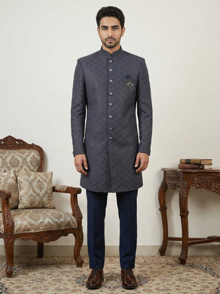 Classic Woven Jacquard Indo-Western Set