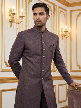 Classic Woven Jacquard Indo-Western Set