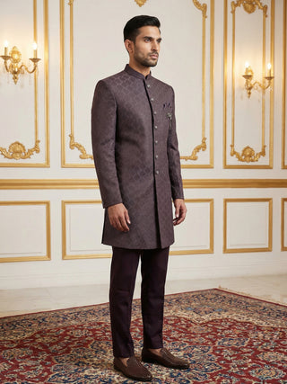 Classic Woven Jacquard Indo-Western Set