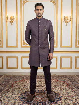 Classic Woven Jacquard Indo-Western Set