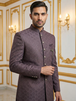 Classic Woven Jacquard Indo-Western Set