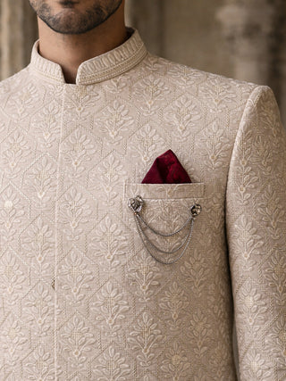 Embroidered Cotton Blend Indo-Western Set