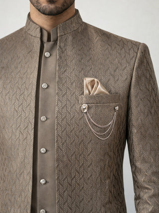 Cotton Blend Textured Indo-Western Set
