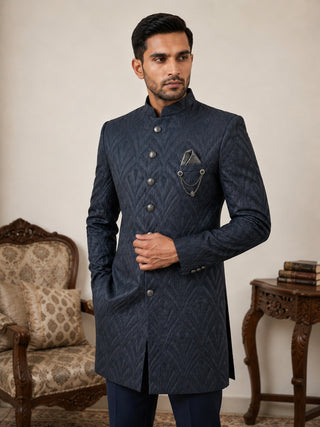 Woven Design Jacquard Indo-Western Set