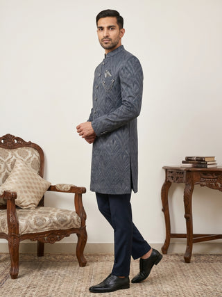 Woven Design Jacquard Indo-Western Set