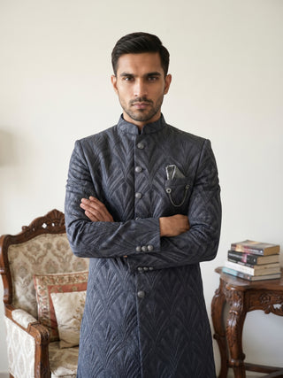 Woven Design Jacquard Indo-Western Set