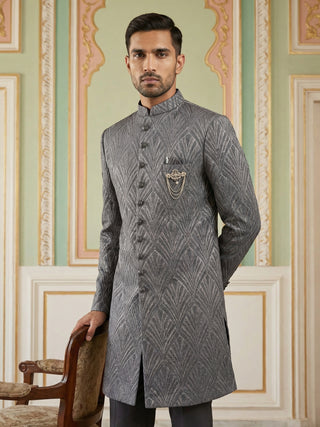 Woven Design Jacquard Indo-Western Set