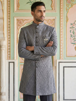 Woven Design Jacquard Indo-Western Set