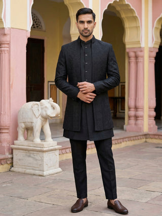 Silk Embroidered Indo-Western Set