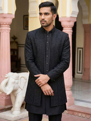 Silk Embroidered Indo-Western Set
