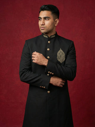 Men's Cotton Blend Indo-Western Set with Zari Work