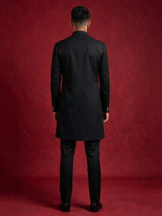 Men's Cotton Blend Indo-Western Set with Zari Work