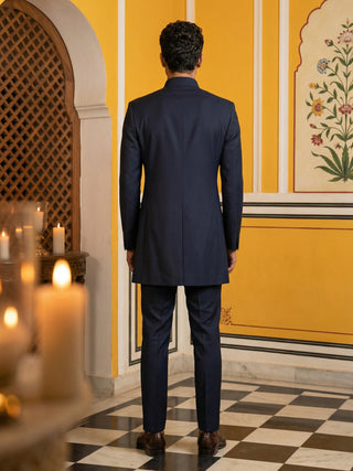 Men's Cotton Blend Indo-Western Set with Zari Work