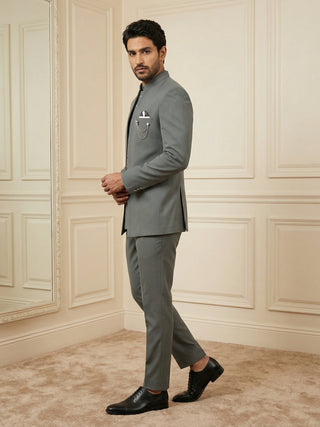 Cotton Blend Solid Indo-Western Set