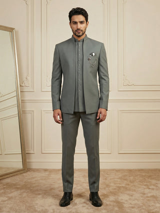 Cotton Blend Solid Indo-Western Set