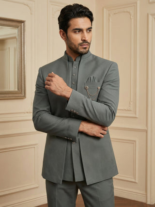 Cotton Blend Solid Indo-Western Set