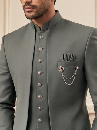 Cotton Blend Solid Indo-Western Set