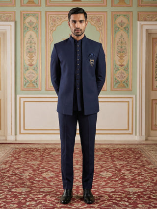 Cotton Blend Solid Indo-Western Set