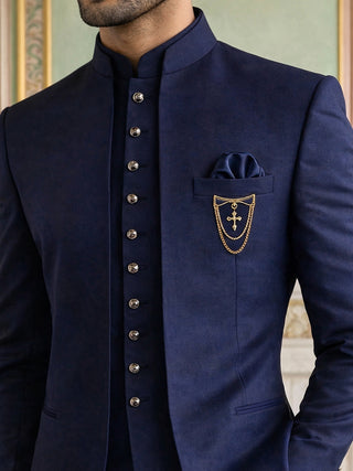 Cotton Blend Solid Indo-Western Set