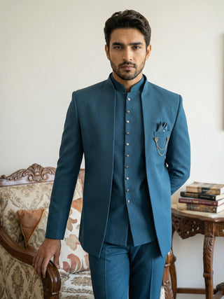 Cotton Blend Solid Indo-Western Set