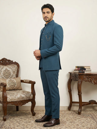 Cotton Blend Solid Indo-Western Set