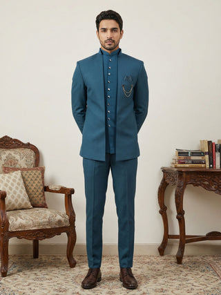 Cotton Blend Solid Indo-Western Set
